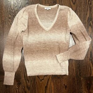 Madewell Alpaca Blend V-Neck Sweater – Beige Ombre – Size M
